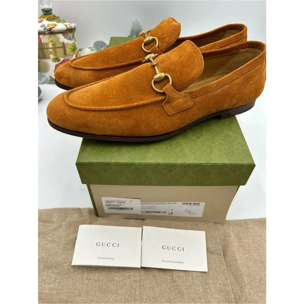 Men's Gucci suede JORDAAN horse bit loafer size 9 fits 9.5 US made in Italy